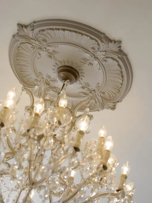 LAURA (R24) ARSTYL Ceiling Rose with an elegant crystal chandelier | DecorMania UK